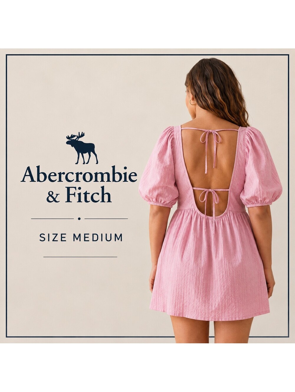 Abercrombie & Fitch | Sz M | Pink Puff Sleeve Babydoll Dress